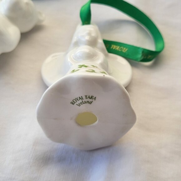 Royal Tara Ireland Porcelain Shamrock  Angel and Teddy Bear Ornaments - Picture 7 of 9